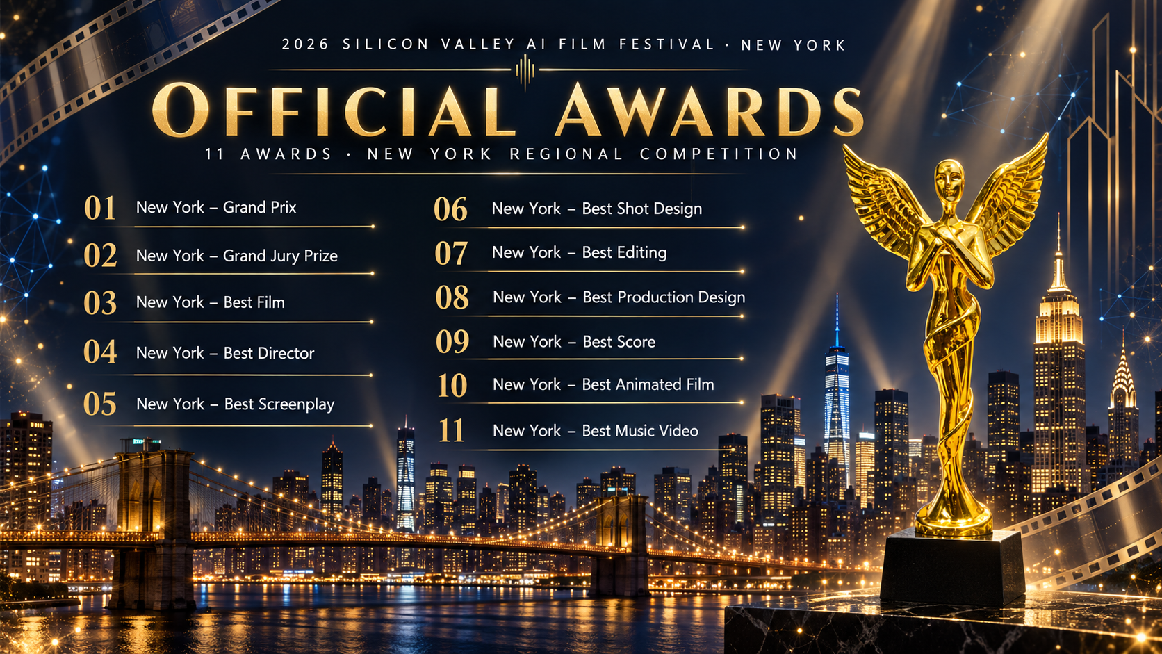 Official Awards — Eleven awards, one global stage.